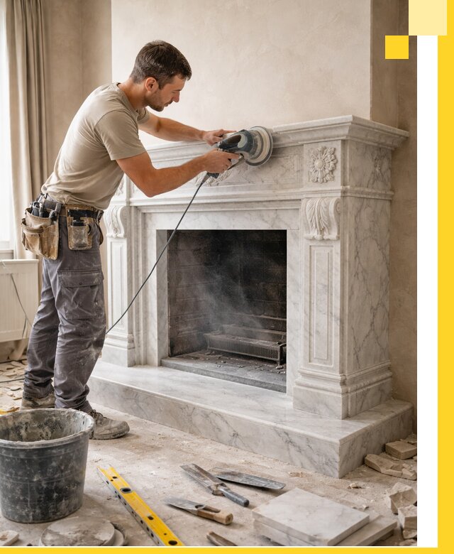 Изготовление и установка мраморных каминов в Сызрани под ключ