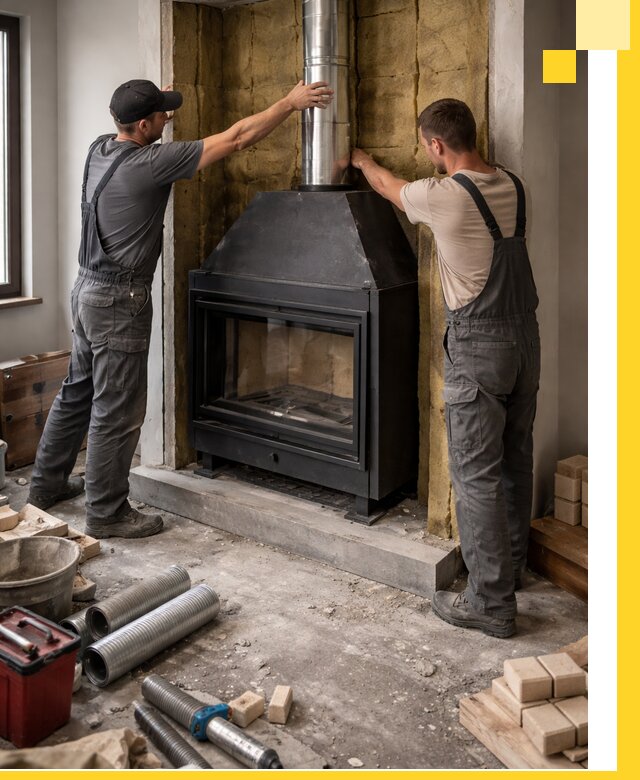 Изготовление и монтаж закрытых каминов в Сызрани под ключ