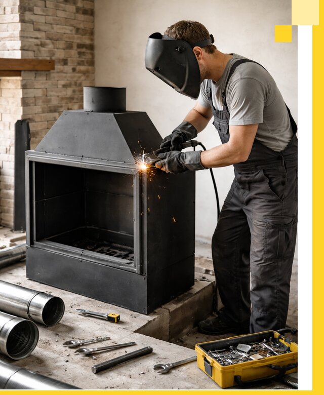 Продажа и установка металлических каминов в Сызрани под ключ