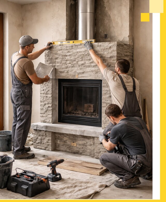 Профессиональный монтаж каминов под ключ в Сызрани для дома