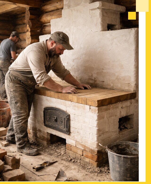 Проектирование и установка русской печи с лежанкой в Сызрани