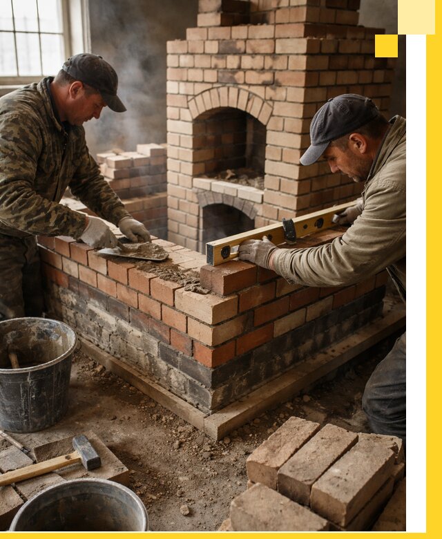 Изготовление и монтаж печей и каминов из кирпича в Сызрани