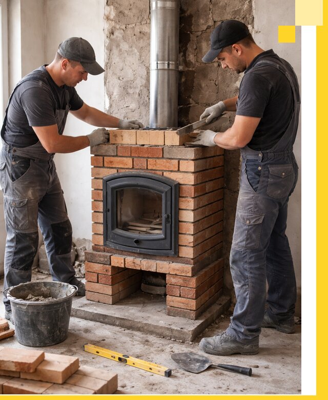 Монтаж печи камина под ключ в Сызрани с гарантией и пусконаладкой