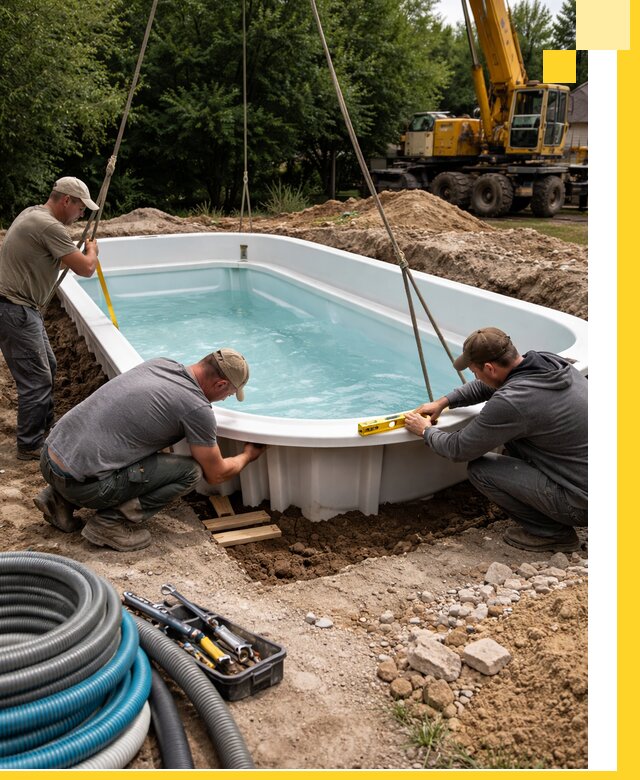 Установка и монтаж композитных бассейнов под ключ в Сызрани