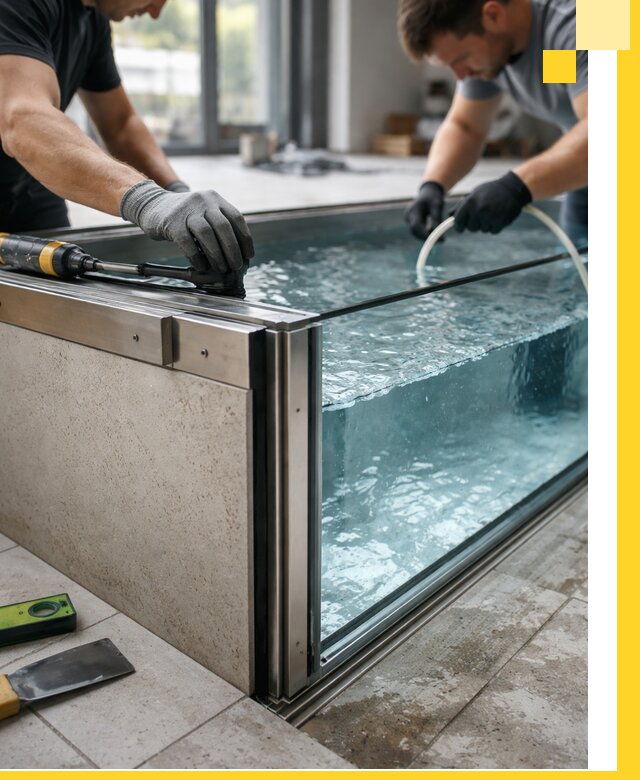 Проектирование и монтаж стеклянных бассейнов в Сызрани