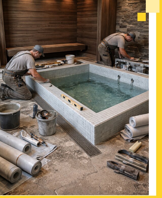 Установка и строительство бассейнов для сауны в Сызрани