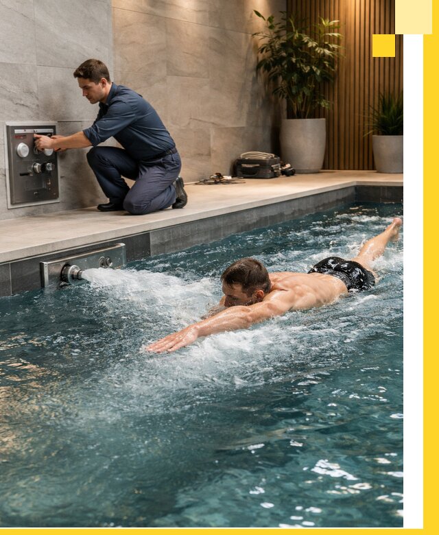 Проектирование и монтаж бассейнов с противотоком в Сызрани