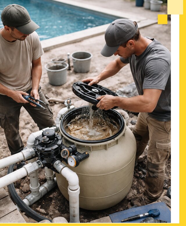 Установка и обслуживание песочных фильтров для бассейнов в Сызрани