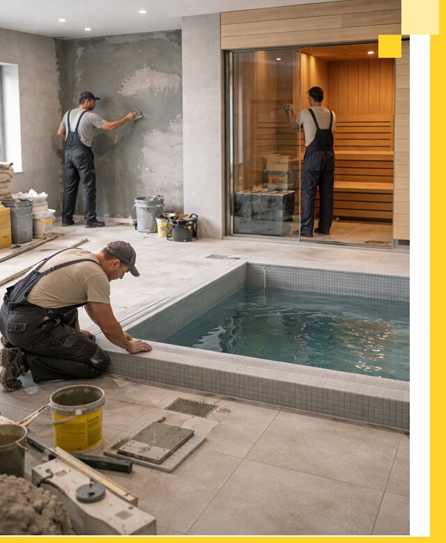 Проектирование и строительство сауны с бассейном в Сызрани