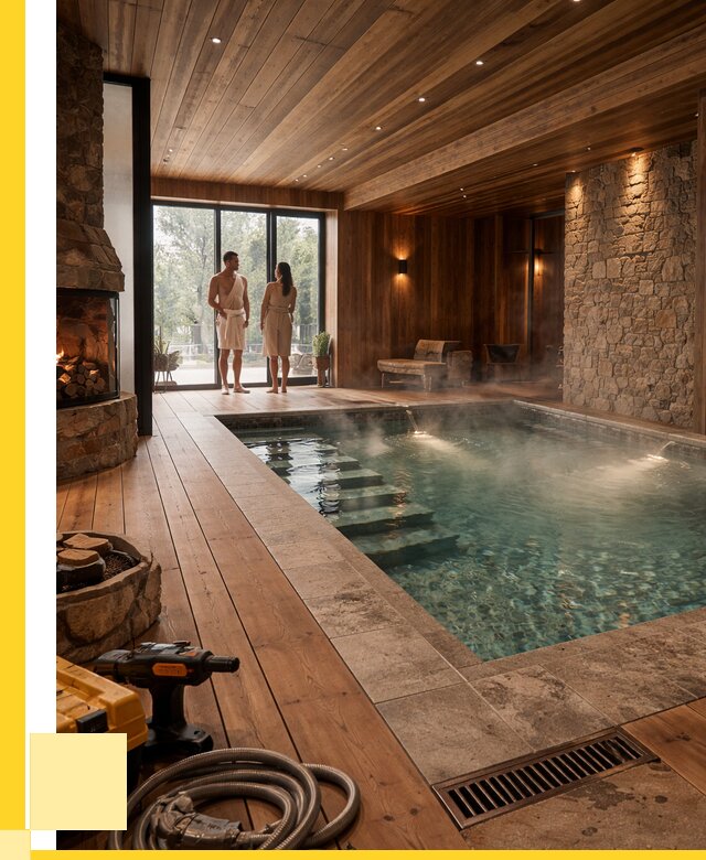 Проекты бань с бассейном под ключ в Сызрани от 75975 р., ЭриданСзр