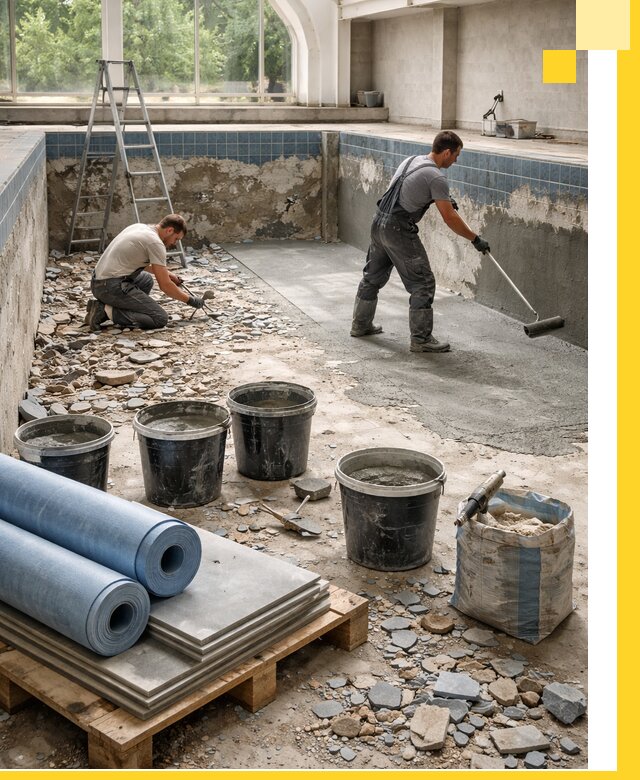 Реконструкция бассейнов в Сызрани: ремонт, гидроизоляция