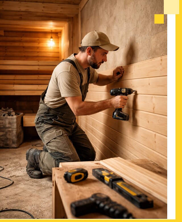 Профессиональная внутренняя отделка бани в Сызрани под ключ