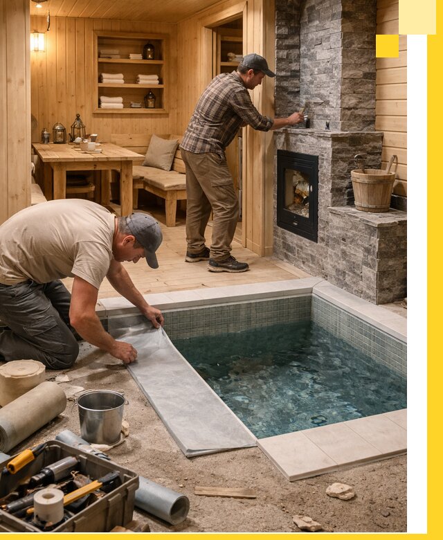 Строительство бань с комнатой отдыха под ключ в Сызрани