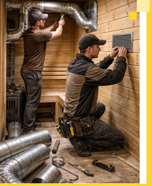 Проектирование и монтаж вентиляции бани в Сызрани под ключ