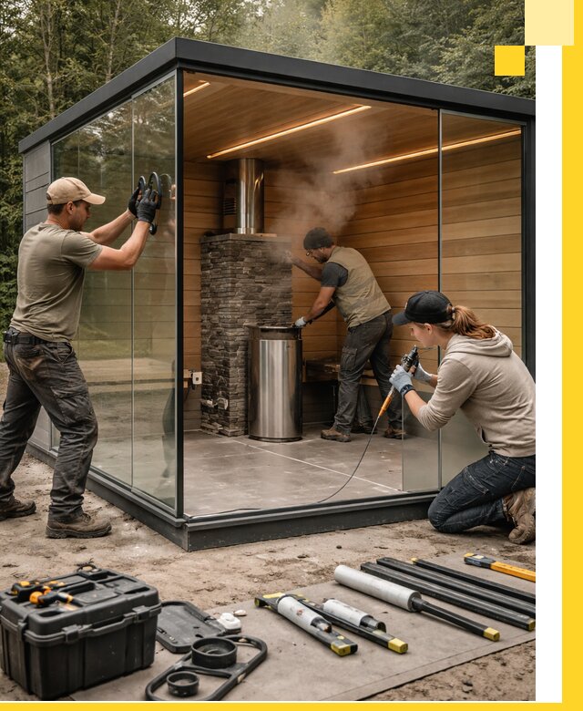 Проектирование и строительство стеклянных бань в Сызрани