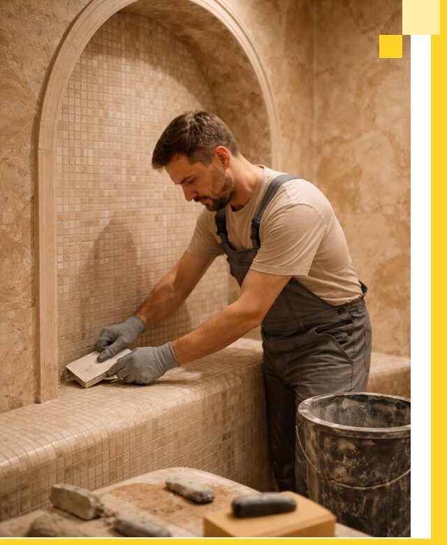 Профессиональная отделка хамамов с мозаикой под ключ в Сызрани