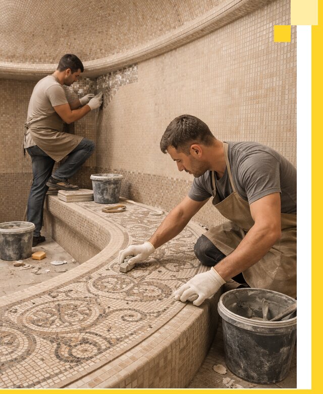 Плитка для хамама в Сызрани, укладка, подбор и поставка